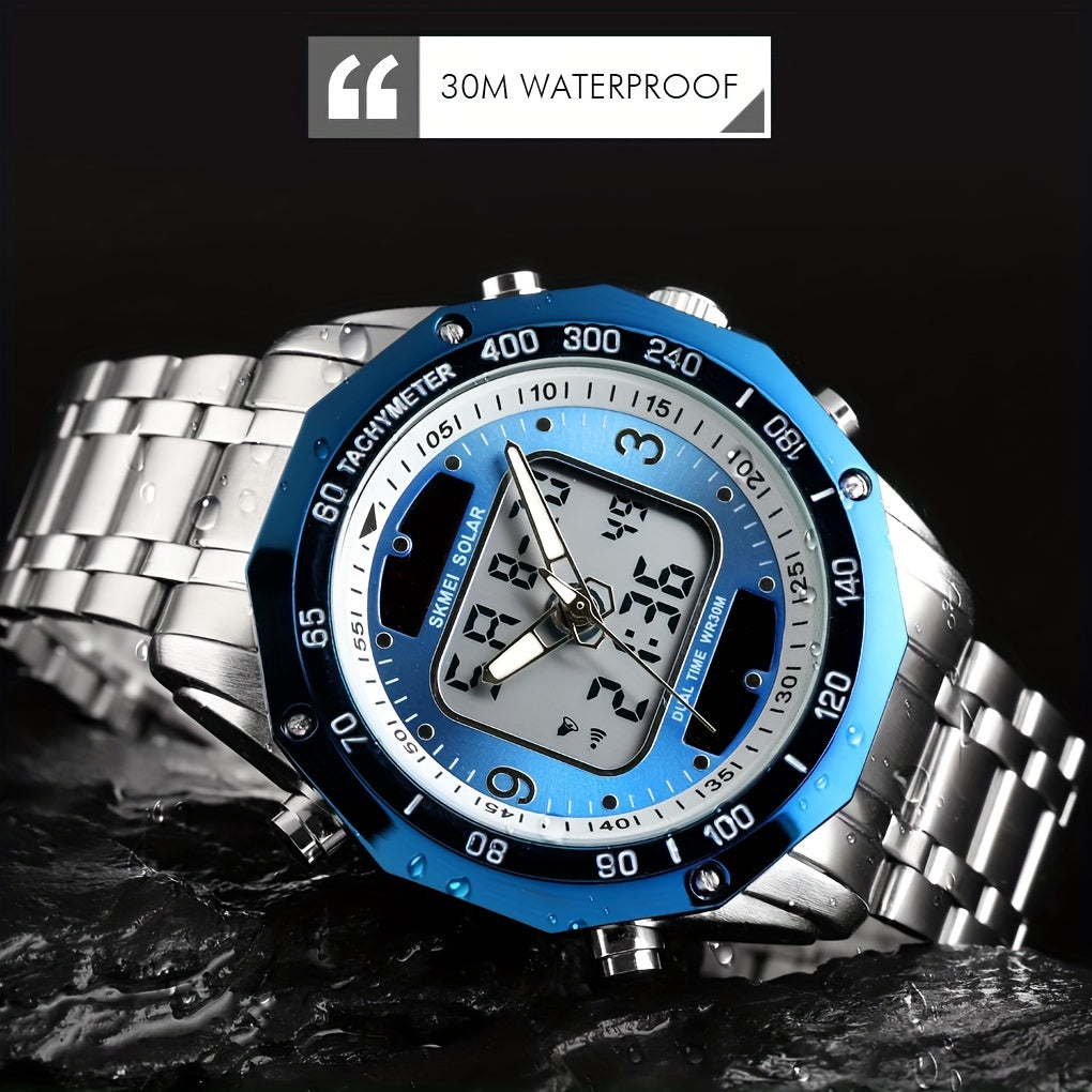 Waterproof Military Watch Stainless Steel Band Analog Sports Quartz