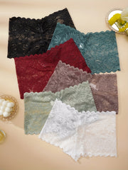 6pcs Floral Lace Panties Soft & Comfortable Women's Lingerie