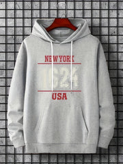 Men's 1624 Print Hoodie Slightly Stretch Breathable Hooded Sweatshirt