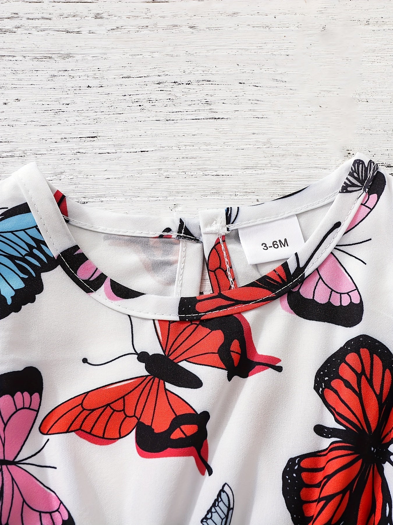 Baby Girls Butterfly Dress Ruffled Sleeves Princess Dresses