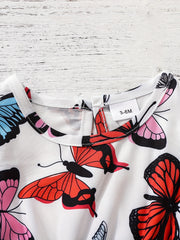 Baby Girls Butterfly Dress Ruffled Sleeves Princess Dresses