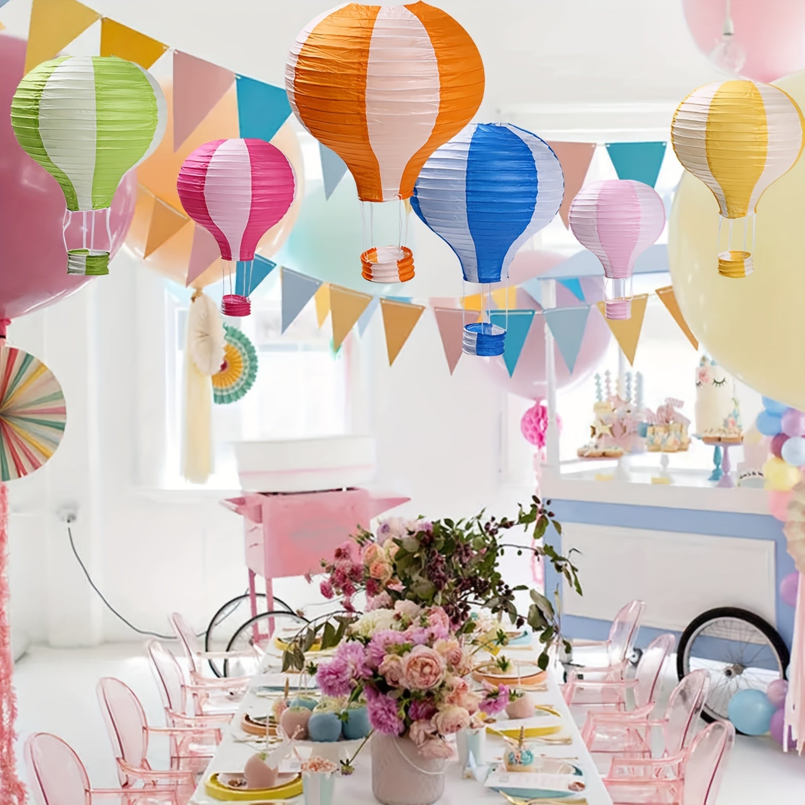 6pcs Hot Air Balloon Paper Lanterns Wedding Birthday Party Decor