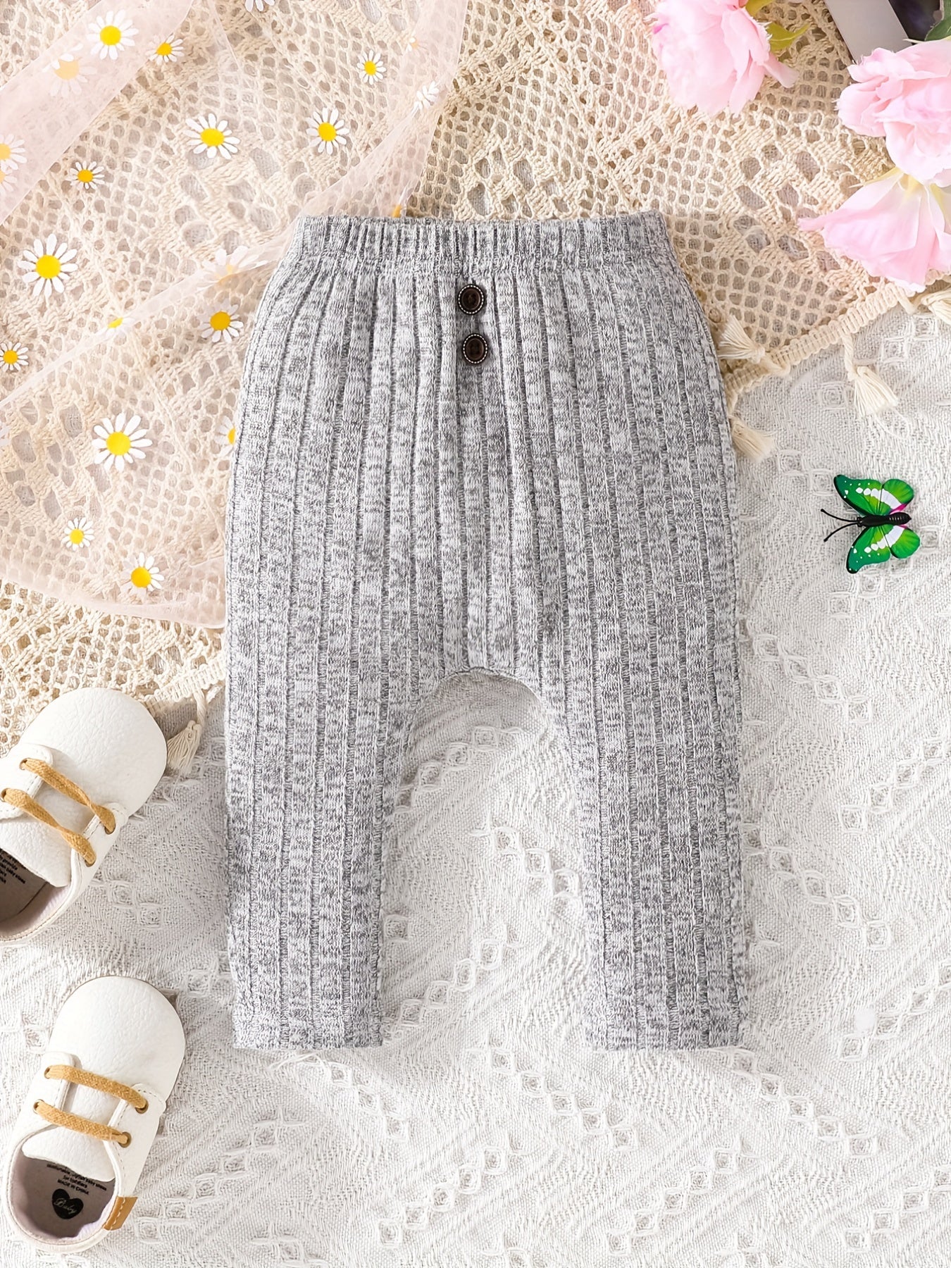 Baby Knit Ribbed Leggings 3pcs Set Spring Autumn Trousers