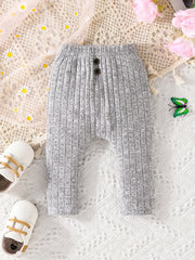 Baby Knit Ribbed Leggings 3pcs Set Spring Autumn Trousers