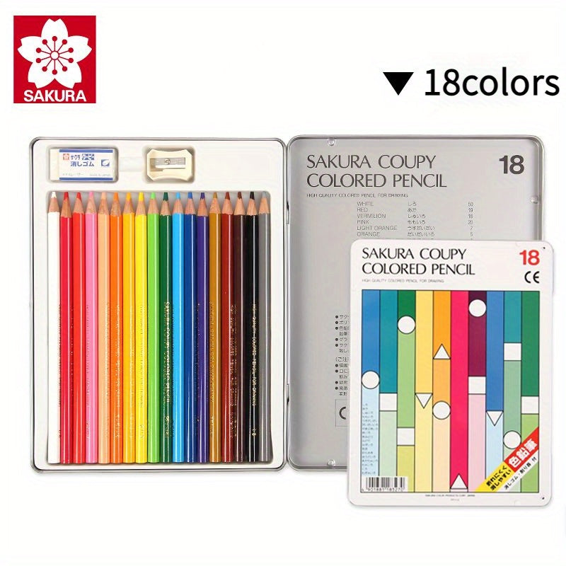 Sakura Professional Artist Drawing Pencils Set 18 Colors