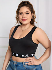 Women's Sports Bra Contrast Letter Tape Racer Back Seamless Yoga