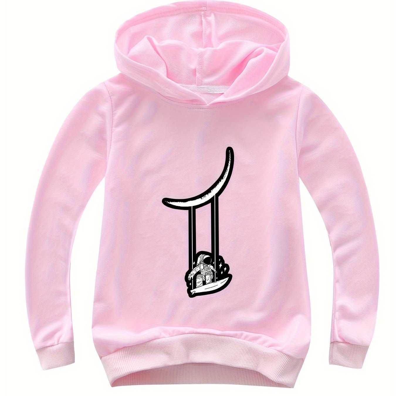 Astronaut Pattern V Neck Long Sleeve Sweatshirt For Girls Kids