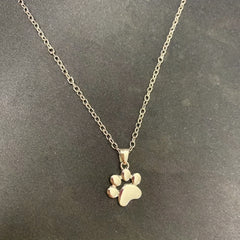 Cat Dog Paw Pendant Necklace for Girls