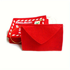 10pcs Christmas Envelope Pendant Candy Card Bag Tree Decoration
