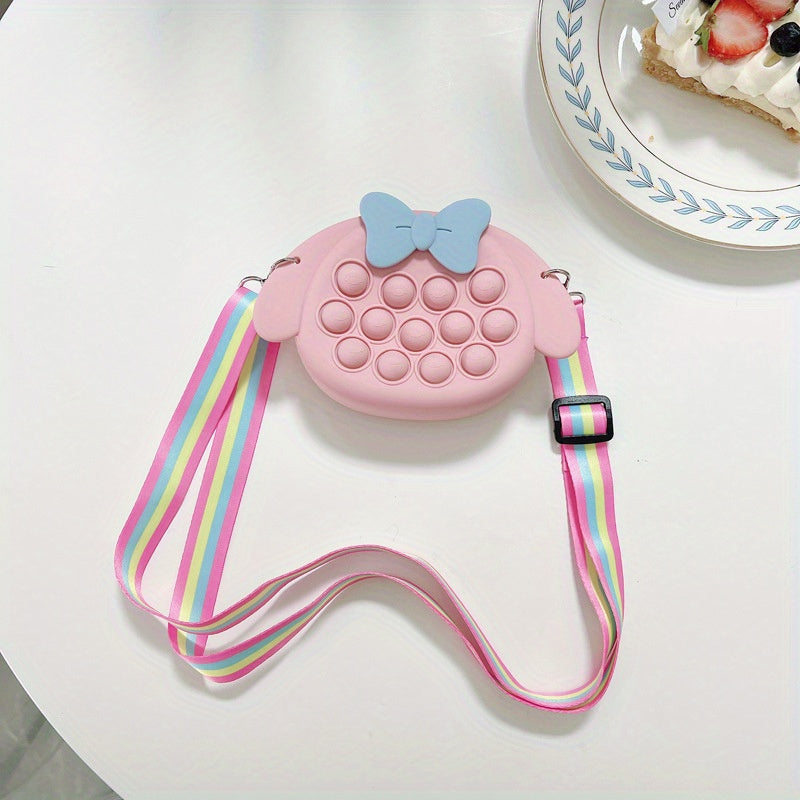 Colorful Rabbit Shape Crossbody Bag With Bow Diagonal Bag