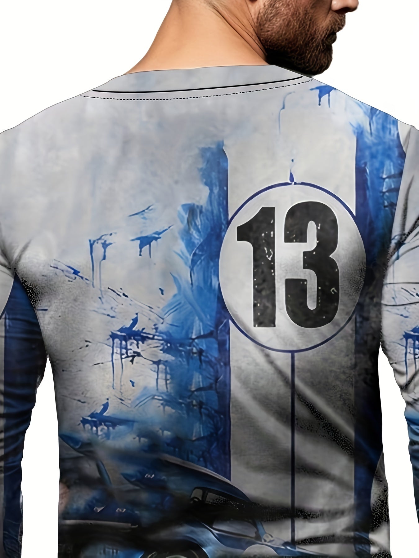 Vintage Car 13 Print Men's Long Sleeve Novelty T shirt For Autumn