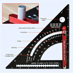 Aluminum Alloy Triangle Angle Protractor & Speed Square Measuring Ruler