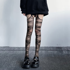 Pack Suspender Fishnet Tights High Waist Mesh Pantyhose Women's Stockings