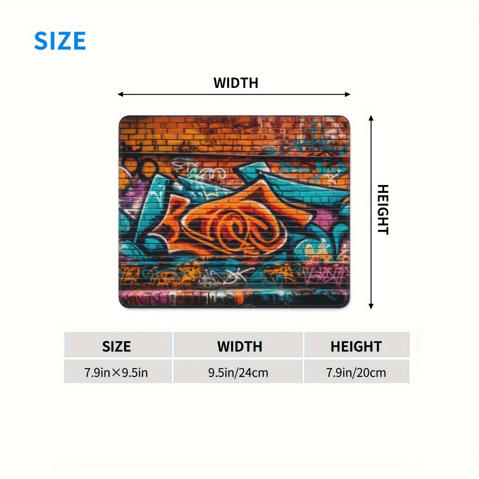 Graffiti Style Square Mouse Pad 20x24cm for Home Office Use