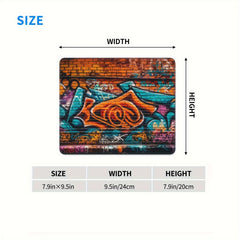 Graffiti Style Square Mouse Pad 20x24cm for Home Office Use
