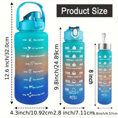 3pcs Gradient Water Bottles Set Leakproof Sports Water Cup Time Marker