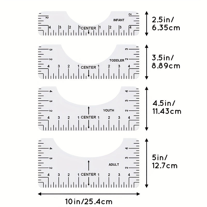 4pcs T Shirt Ruler Guide Heat Press Mats for Vinyl Sublimation