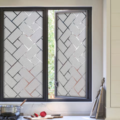 Geometric Pattern Glass Privacy Film for Home Decor