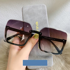 Semi Rimless Sunglasses Gradient Lens UV400