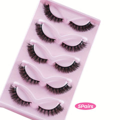 Fox Eyelashes Natural False Eyelashes D Curling 5 Pairs