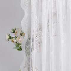 Encrypted Lace Rose Privacy Curtain Double Rod Pocket French Curtain