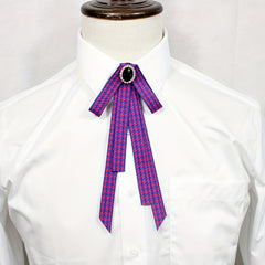 Houndstooth Ribbon Pre-tied Bow Tie Classic Necktie
