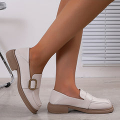Women's Flat Loafers Slip On Buckle Shoes Casual Non slip