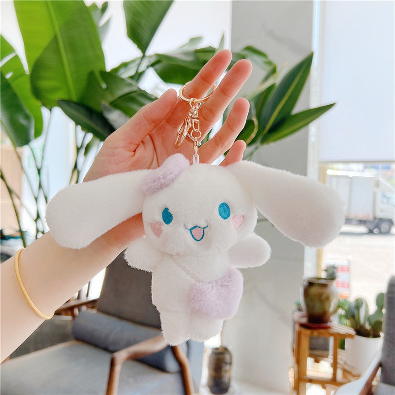 Mini Rabbit Plush Keychain Soft Cotton Key Chain Trinket Bag Accessories