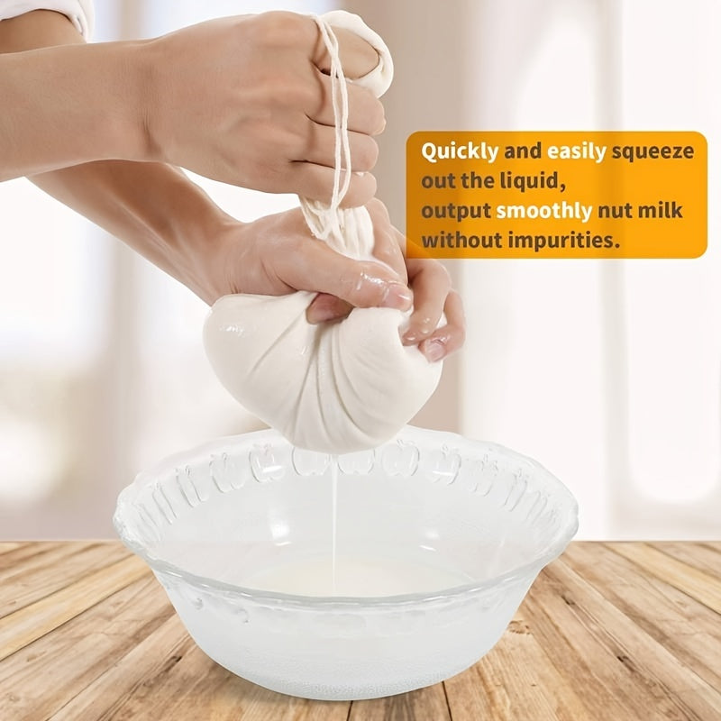 3pcs Reusable Cotton Cloth Bags for Filtered Coffee Nut Milk