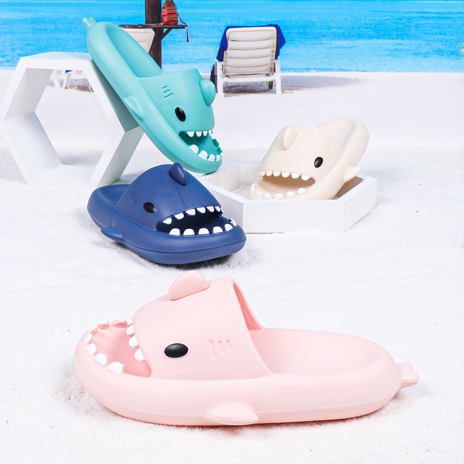 Women's Shark Slippers Soft Sole Pillow Couple House Shoes