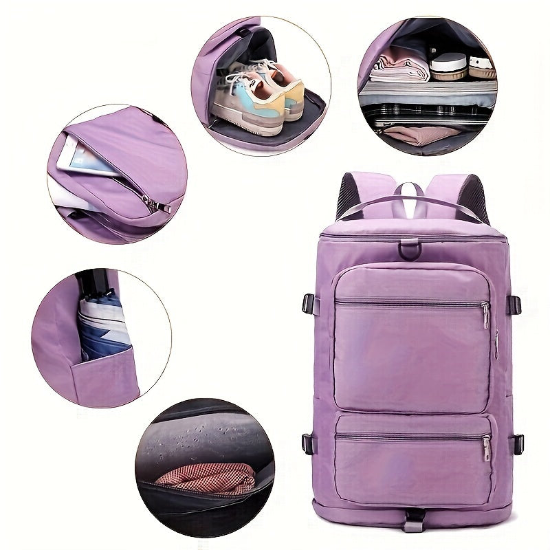 Large Capacity Sports Bag Travel Duffle Backpack Shoe Compartment