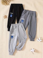 Boys Letter Print Sport Pants Set Soft Breathable Sweatpants Kids Clothes