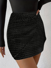 Plaid Twist Front Mini Skirt Women's Casual Wear
