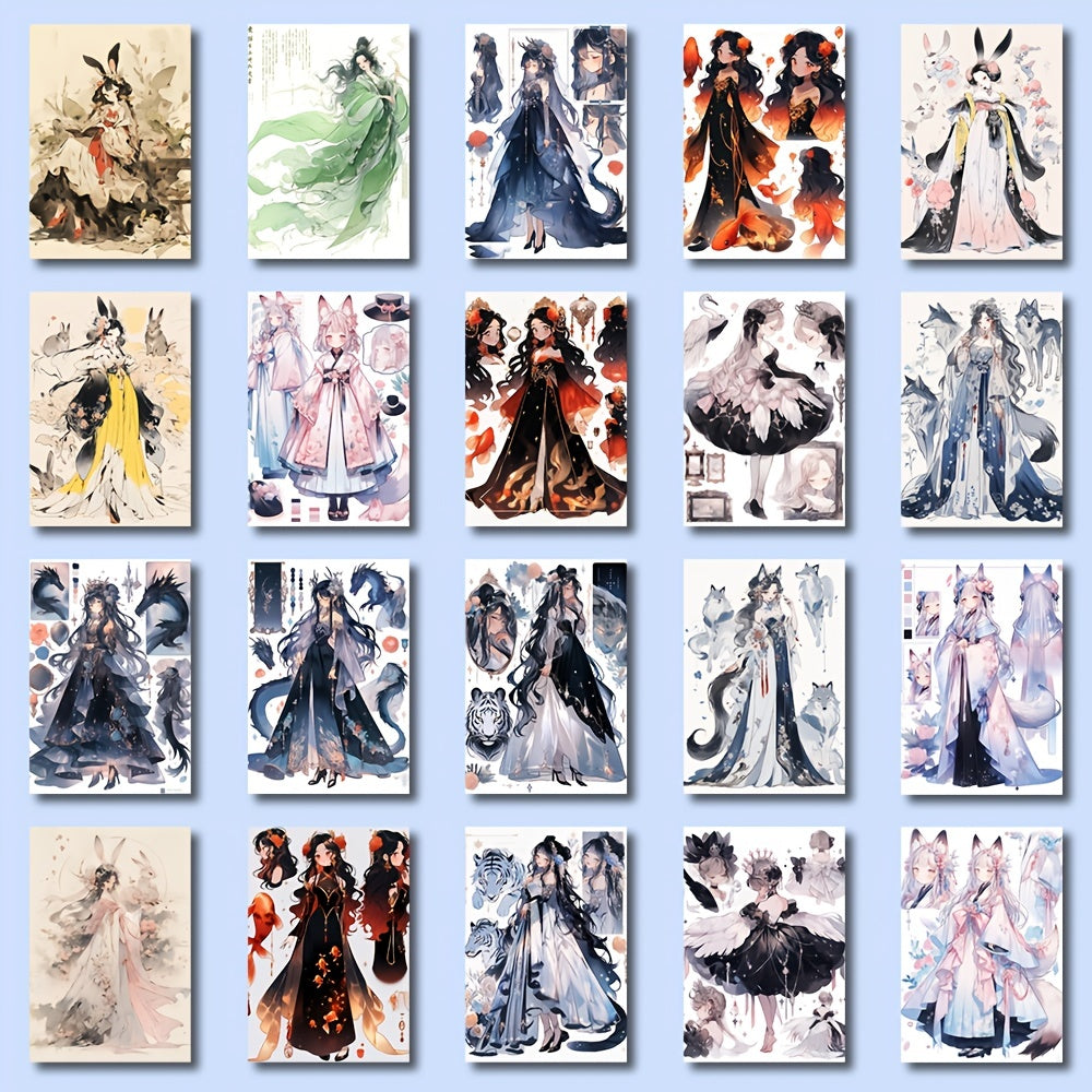 48pcs Anime Monster Girl Stickers Pack For Kids Notebook Bike Luggage Phone