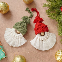 DIY Macrame Christmas Gnomes Santa Claus Kit - Tree Decor