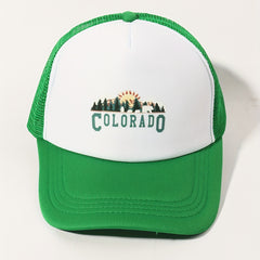 COLORADO Trucker Hat Green Baseball Cap Adjustable Mesh Sunshade Dad Hat
