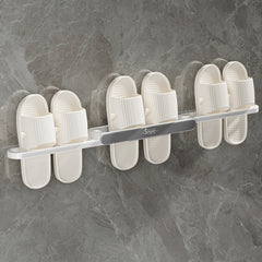 Corner Hanging Slippers Hook Rack Punch Folding Plastic Storage Organizer