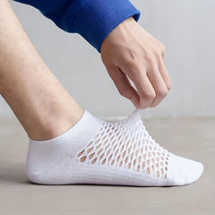 5 Pairs Men's Breathable Mesh Ankle Socks for Sports & Fitness