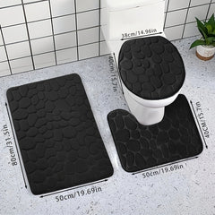Soft and Absorbent U Shaped Bathroom Rug Non Slip Toilet Mat
