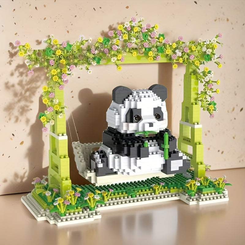 1008pcs Panda Swing Building Blocks Animal & Plant Themed Movie Inspired Decor
