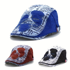 Stylish Patched British Style Peaked Cap Hat For Men