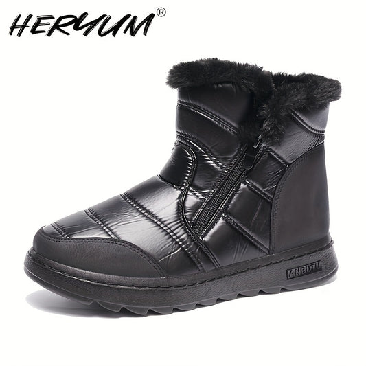 Women's Waterproof Winter Snow Boots Faux Fur Lined Warm Mid Tube Boot