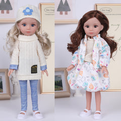 35 Girl Doll Winter Outfit Collectible Toy Christmas Gift Light Brown