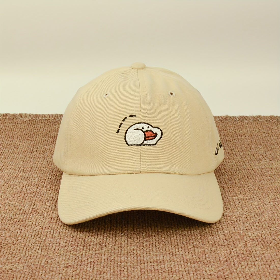 Adjustable Summer Mens Peaked Cap With Duck Embroidery