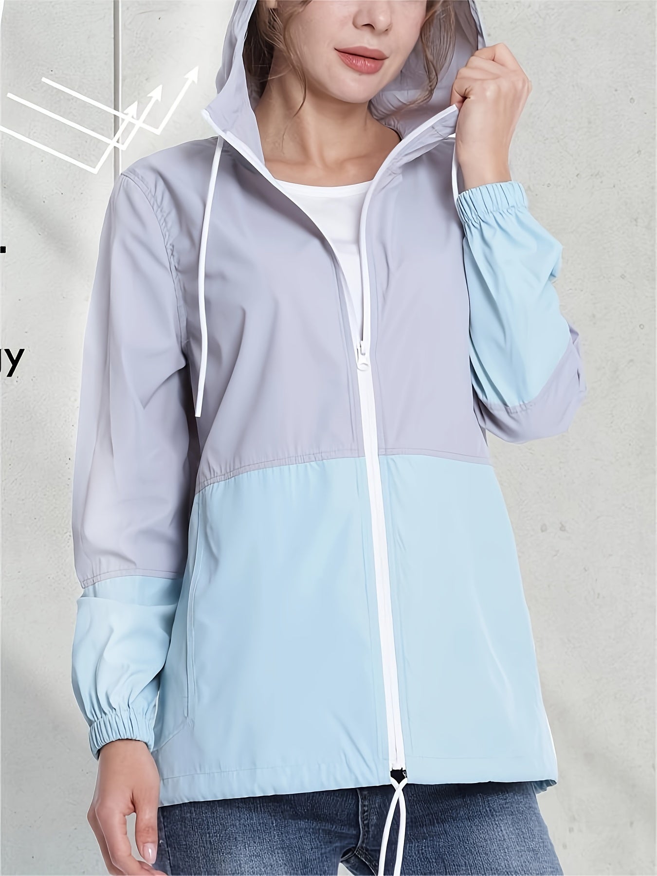 Women's Waterproof Hooded Raincoat Lightweight Packable Rain Jacket