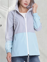 Women's Waterproof Hooded Raincoat Lightweight Packable Rain Jacket