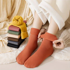 Thick Velvet Pile Lined Thermal Socks for Cold Weather