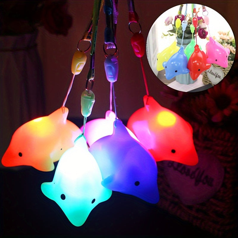 2pcs Dolphin Pendants Night Lights Colorful Light Small Gift Ligation Rope
