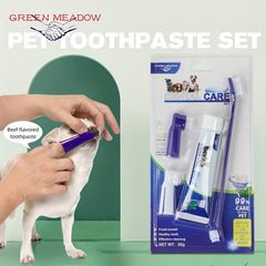 Beef Flavored Dog Toothpaste Finger Toothbrush