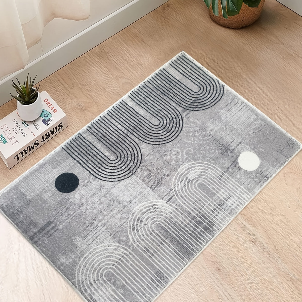Cashmere Fabric Symmetrical Line Rug 47.2x62.99in